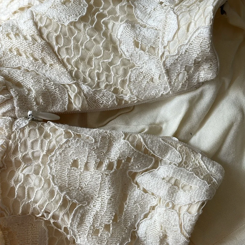 NWT Maeve Anthropologie Strapless Lace Mini Dress Women’s 1X Plus White Bridal - Picture 13 of 16
